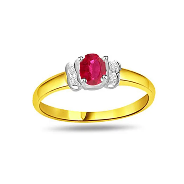 Trendy Real Diamond & Ruby Ring (SDR997)