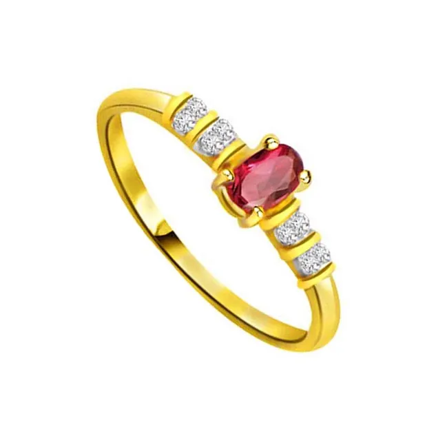 Lady Love Trendy Diamond & Ruby Ring (SDR1000)