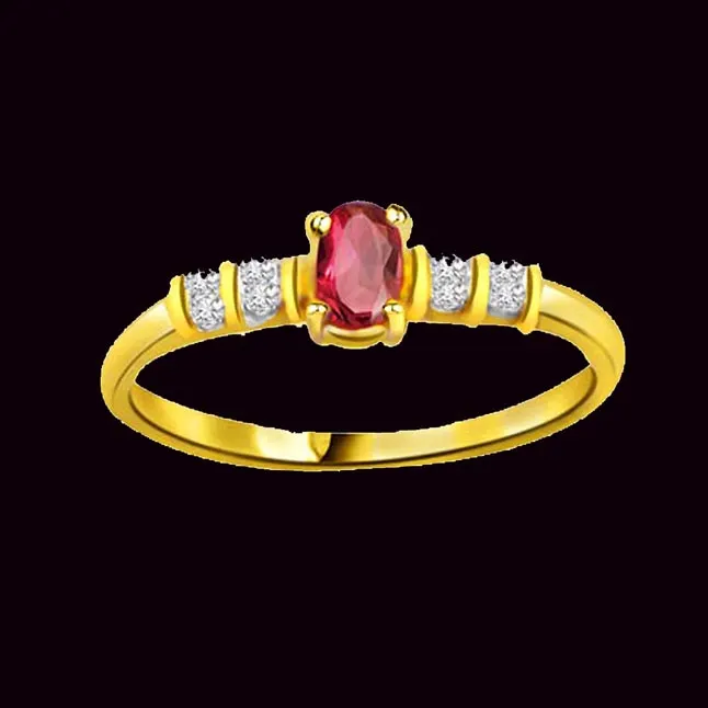 Lady Love Trendy Diamond & Ruby Ring (SDR1000)