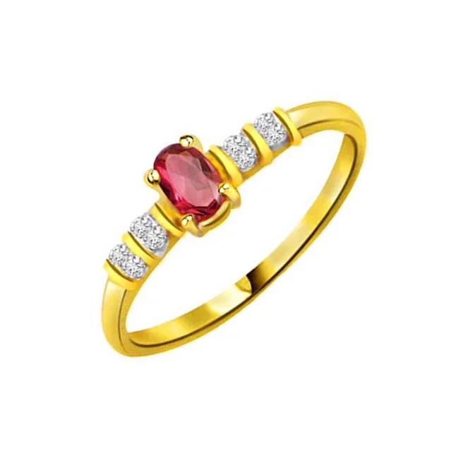 Lady Love Trendy Diamond & Ruby Ring (SDR1000)
