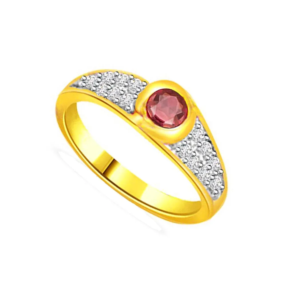 Glitterings Star 0.21ct Diamond & Ruby Heart rings SDR1003