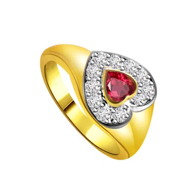 Lover's Choice Diamond & Ruby Heart Ring (SDR1005)