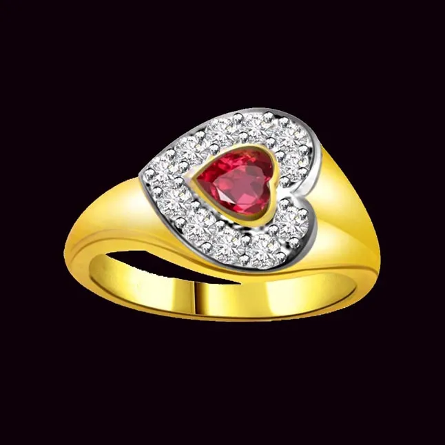 Lover's Choice Diamond & Ruby Heart Ring (SDR1005)