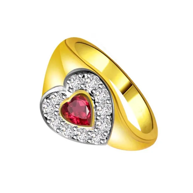 Lover's Choice Diamond & Ruby Heart rings SDR1005