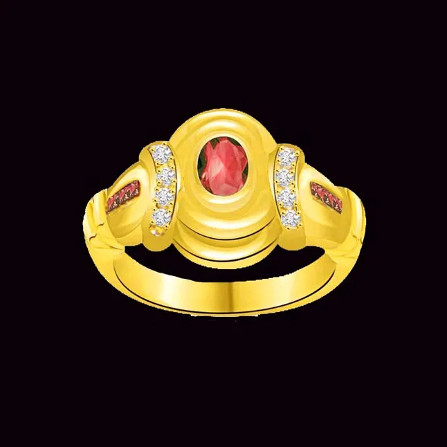 Golden Bride 0.16cts Diamond & Ruby Ring (SDR1006)