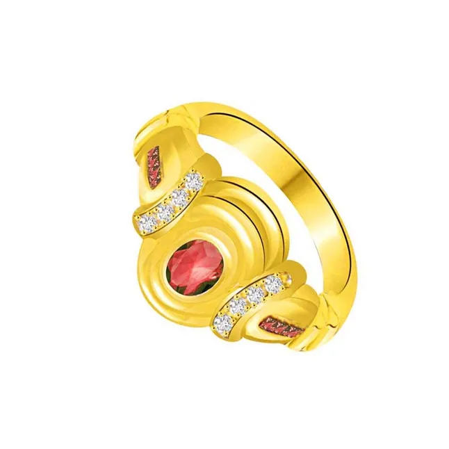 Golden Bride 0.16cts Diamond & Ruby Ring (SDR1006)