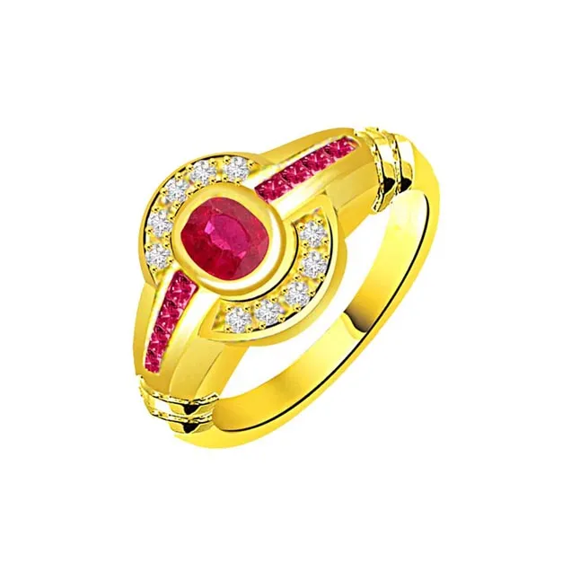 Bridal Status Classic Ruby & Diamond Ring (SDR1007)