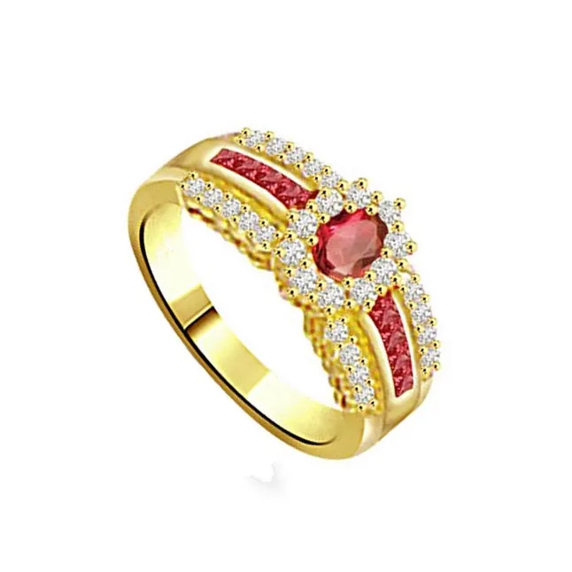 Glimmering Happiness 0.30cts Diamond & Ruby Ring (SDR1008)
