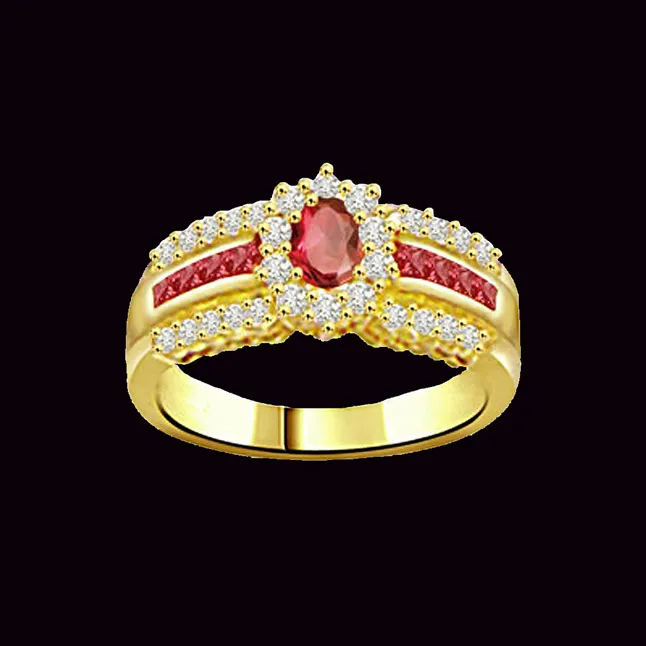 Glimmering Happiness 0.30cts Diamond & Ruby Ring (SDR1008)