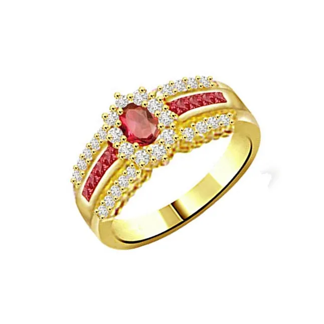 Glimmering Happiness 0.30cts Diamond & Ruby Ring (SDR1008)