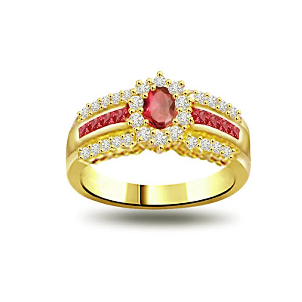 Glimmerings Happiness 0.30ct Diamond & Ruby rings SDR1008
