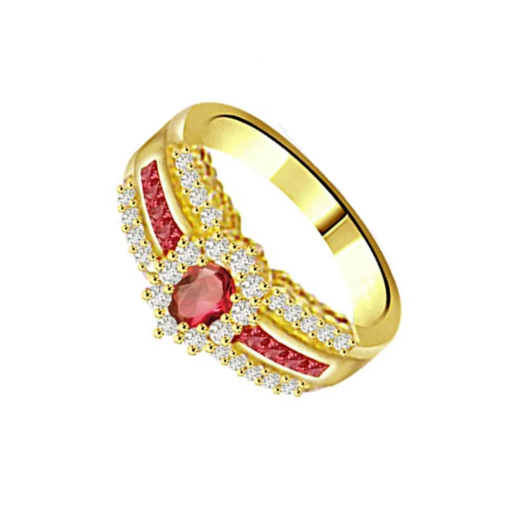 Glimmerings Happiness 0.30ct Diamond & Ruby rings SDR1008