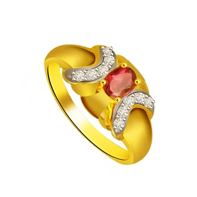 Admiring Love Diamond & Ruby Gold Ring (SDR1012)