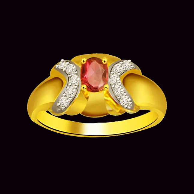 Admiring Love Diamond & Ruby Gold Ring (SDR1012)