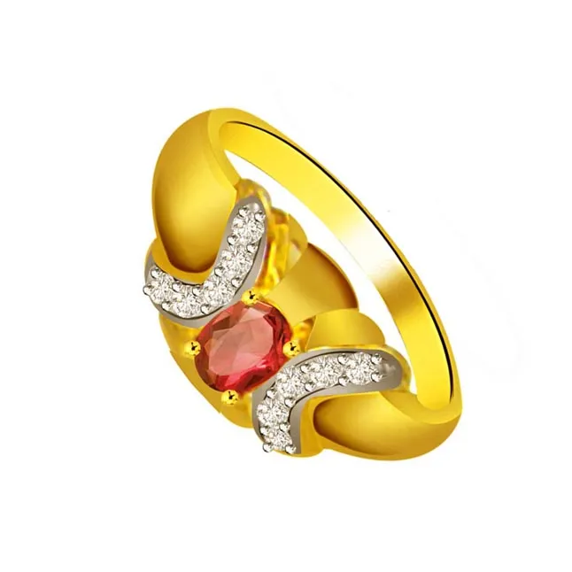 Admiring Love Diamond & Ruby Gold Ring (SDR1012)