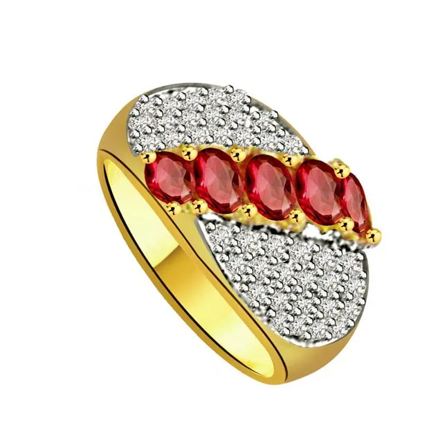 World of Dazzle 0.40cts Diamond & Ruby Ring (SDR1016)