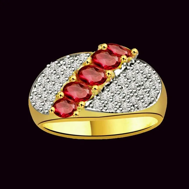 World of Dazzle 0.40cts Diamond & Ruby Ring (SDR1016)