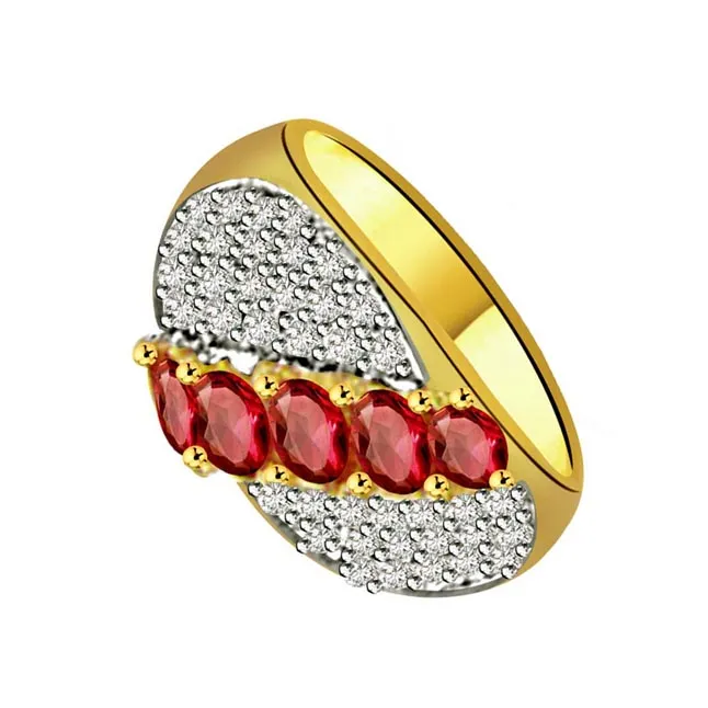 World of Dazzle 0.40cts Diamond & Ruby Ring (SDR1016)