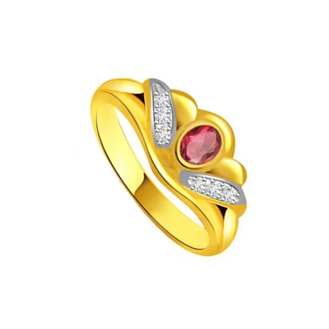Goldmine Glitter Shimmer Diamond & Ruby Ring (SDR1018)