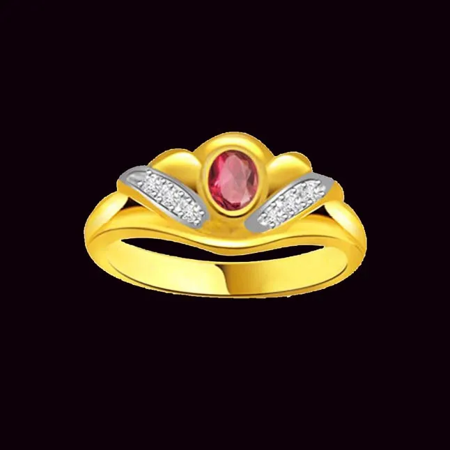 Goldmine Glitter Shimmer Diamond & Ruby Ring (SDR1018)