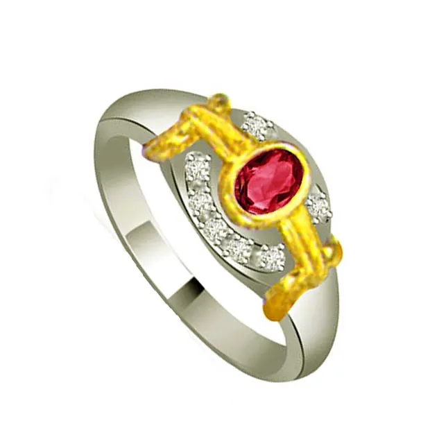 Treasure Look Trendy Diamond & Ruby Ring (SDR1021)