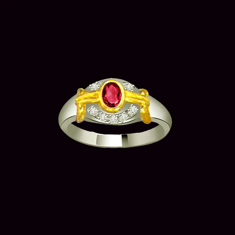 Treasure Look Trendy Diamond & Ruby Ring (SDR1021)