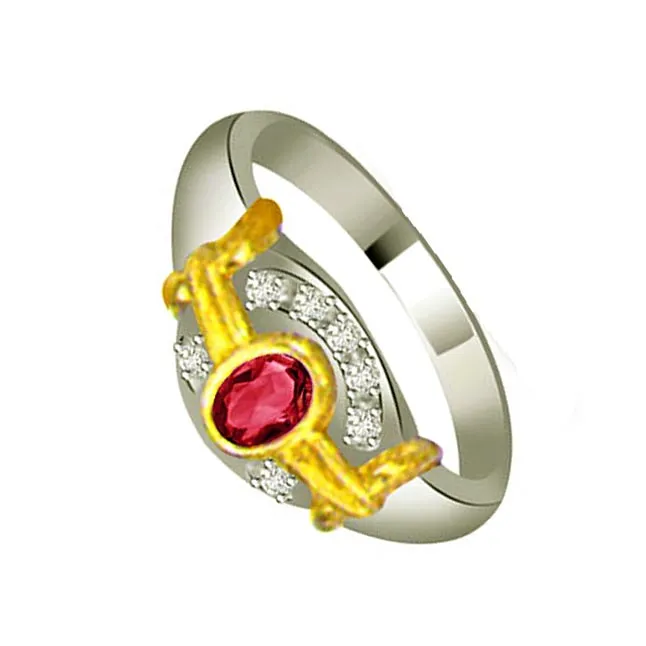 Treasure Look Trendy Diamond & Ruby Ring (SDR1021)