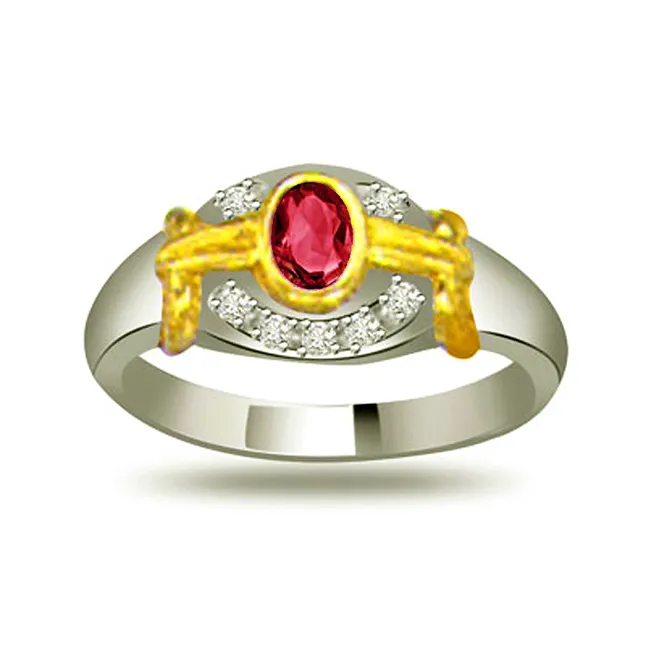 Treasure Look Trendy Diamond & Ruby rings SDR1021