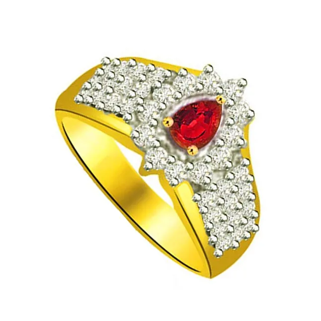 Princess of The Universe 0.40cts Diamond & Ruby Ring (SDR1022)