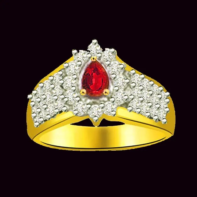 Princess of The Universe 0.40cts Diamond & Ruby Ring (SDR1022)