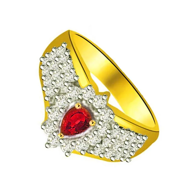 Princess of The Universe 0.40cts Diamond & Ruby Ring (SDR1022)