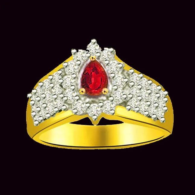 Princess of The Universe 0.40ct Diamond & Ruby rings SDR1022