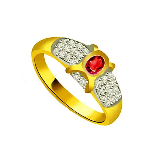 World of Dazzling Desire 0.30cts Diamond & Ruby Ring (SDR1024)
