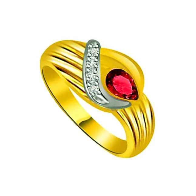 Ruby Delight Trendy Diamond & Ruby Ring (SDR1026)