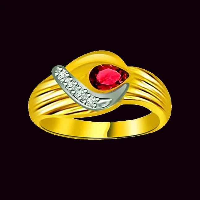 Ruby Delight Trendy Diamond & Ruby Ring (SDR1026)