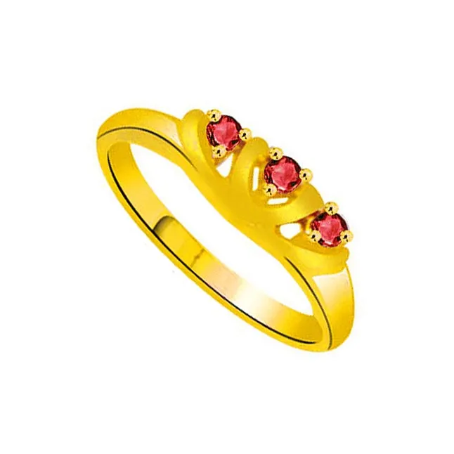 RUBY A PASSION Classic Ruby Gold Ring (SDR1027)