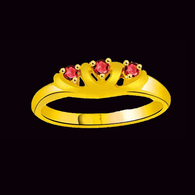 RUBY A PASSION Classic Ruby Gold Ring (SDR1027)