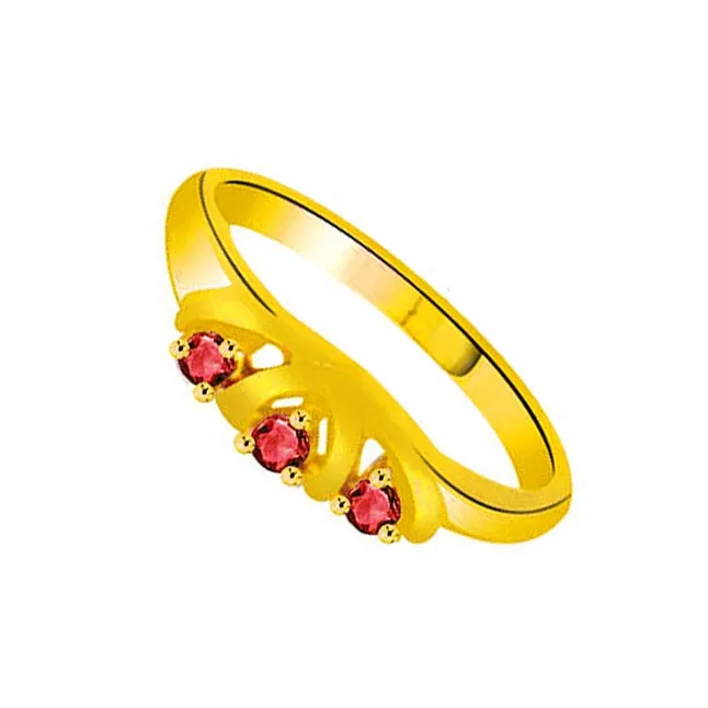 RUBY A PASSION Classic Ruby Gold Ring (SDR1027)