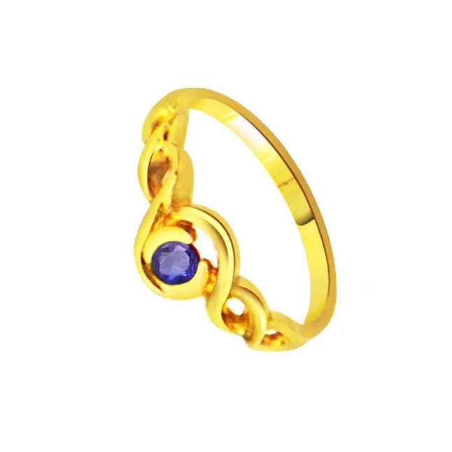 Perfect Star Sapphire Round Sapphire Gold Ring (SDR1036)