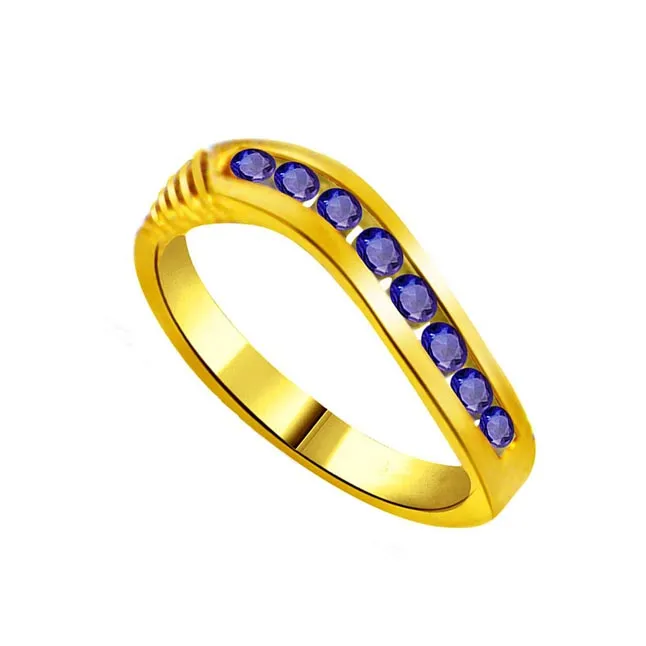 Blue Moonlight 0.24cts Round Sapphire Gold Ring (SDR1037)