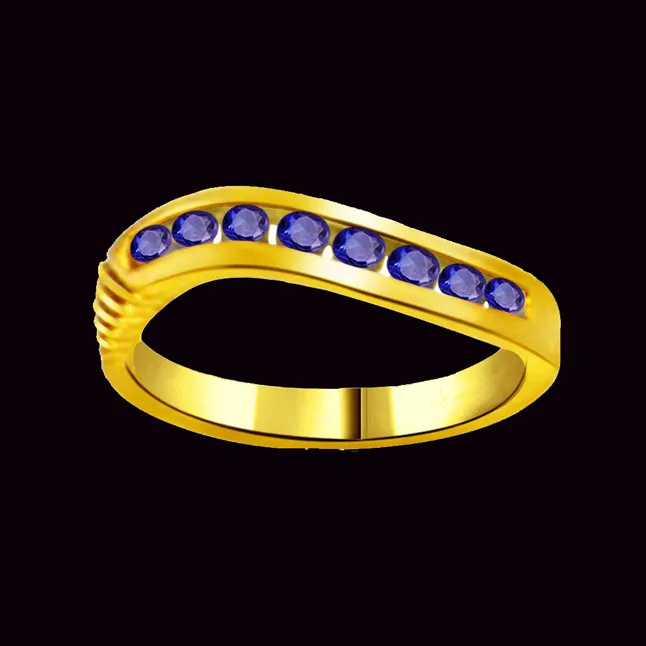 Blue Moonlight 0.24cts Round Sapphire Gold Ring (SDR1037)