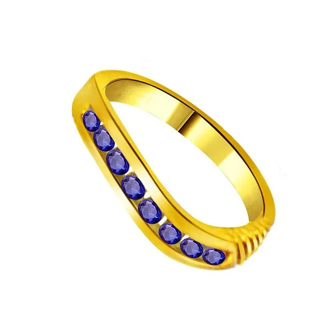 Blue Moonlight 0.24cts Round Sapphire Gold Ring (SDR1037)