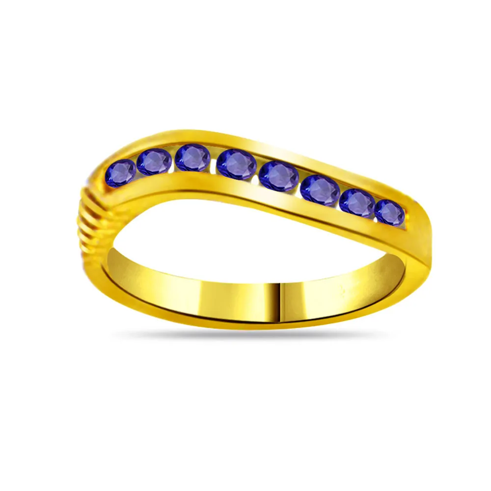 Blue Moonlight 0.24cts Round Sapphire Gold rings SDR1037