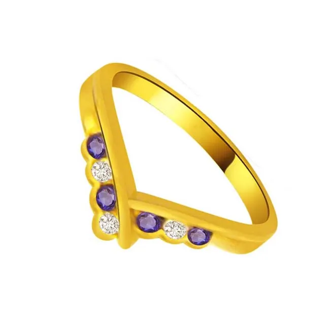 Rising Stars Blue & White Drops Classic Diamond & Sapphire rings SDR1038