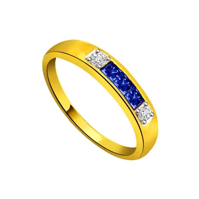 Aqua Blue Shine Elegant Diamond & Sapphire Ring (SDR1041)
