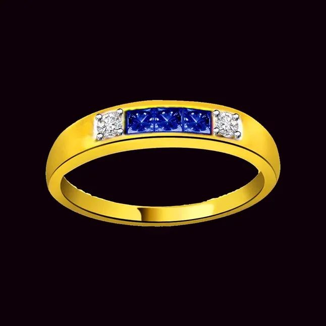 Aqua Blue Shine Elegant Diamond & Sapphire Ring (SDR1041)