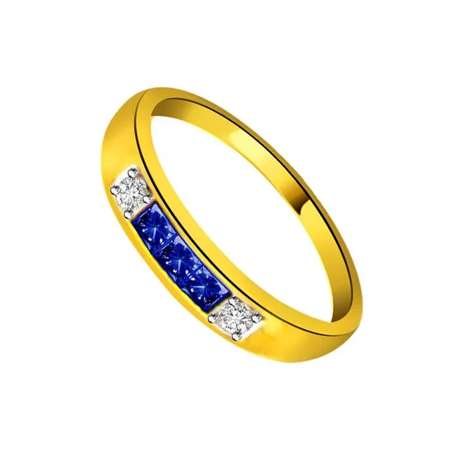 Aqua Blue Shine Elegant Diamond & Sapphire Ring (SDR1041)