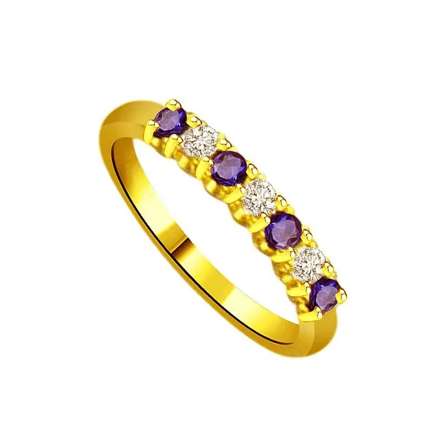 Blue Bold Beauty Trendy Diamond & Sapphire rings SDR1049