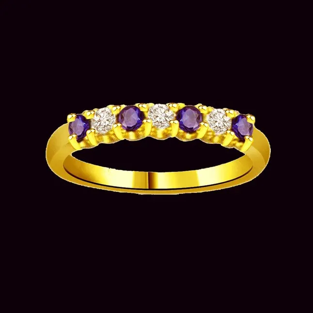 Blue Bold Beauty Trendy Diamond & Sapphire rings SDR1049