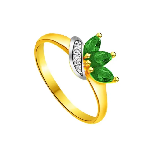Bird of Paradise Fine Diamond & Emerald Ring (SDR1054)